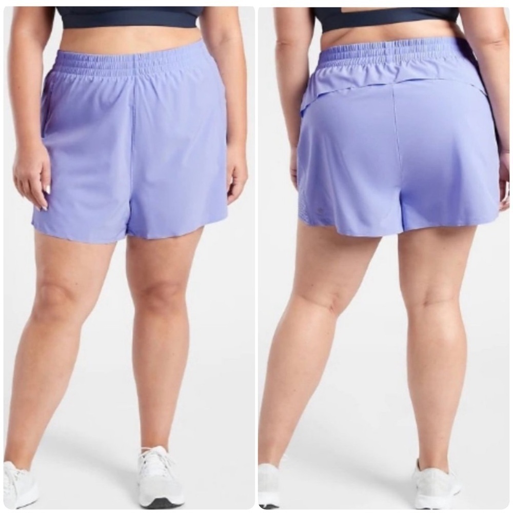 Athleta Hustle 3" Short Purple Victorian Periwinkle Athletic Running Shorts 2X